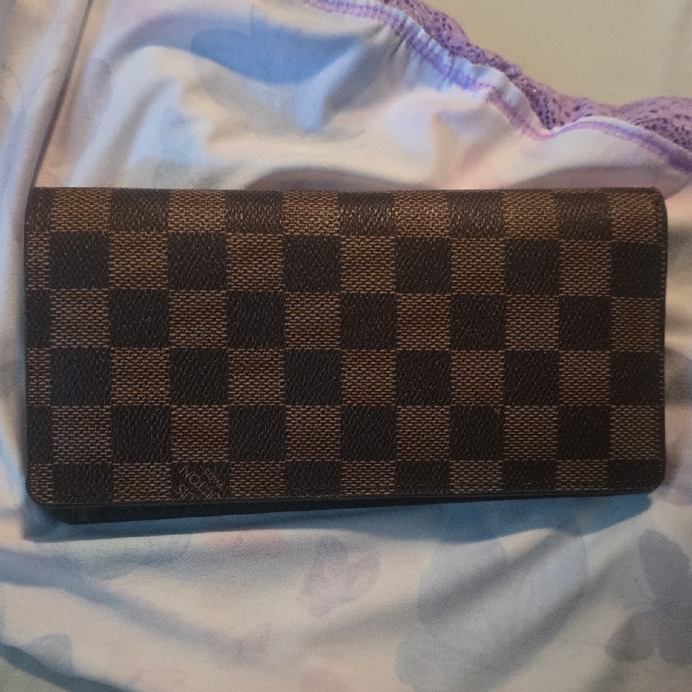 L V inspired Checkered Brown Women's Clutch